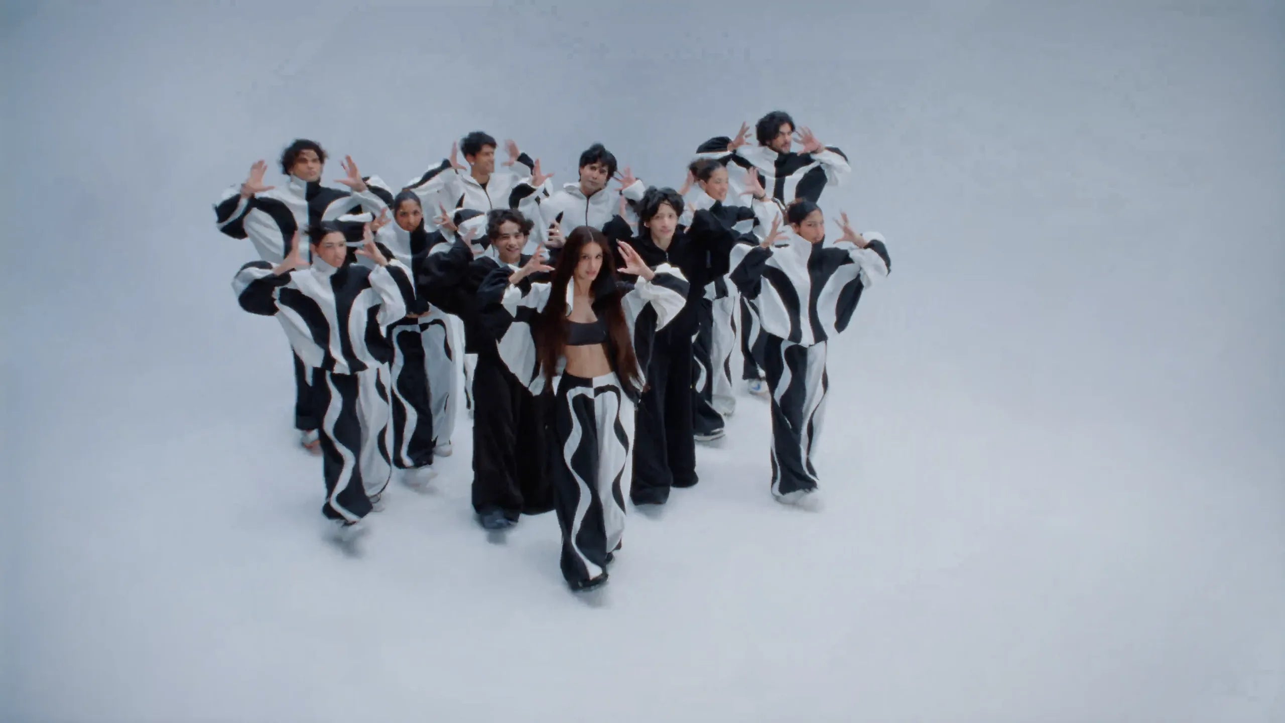 The whole crew piled into one frame